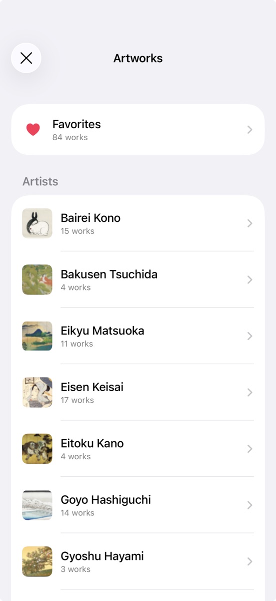 Artwork List